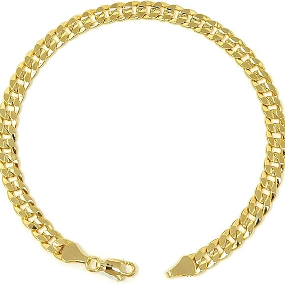 Jewelry - Gold-Plated Anklet Women 9-12 Inch Sizes Cuban Figaro Mariner Herringbone
